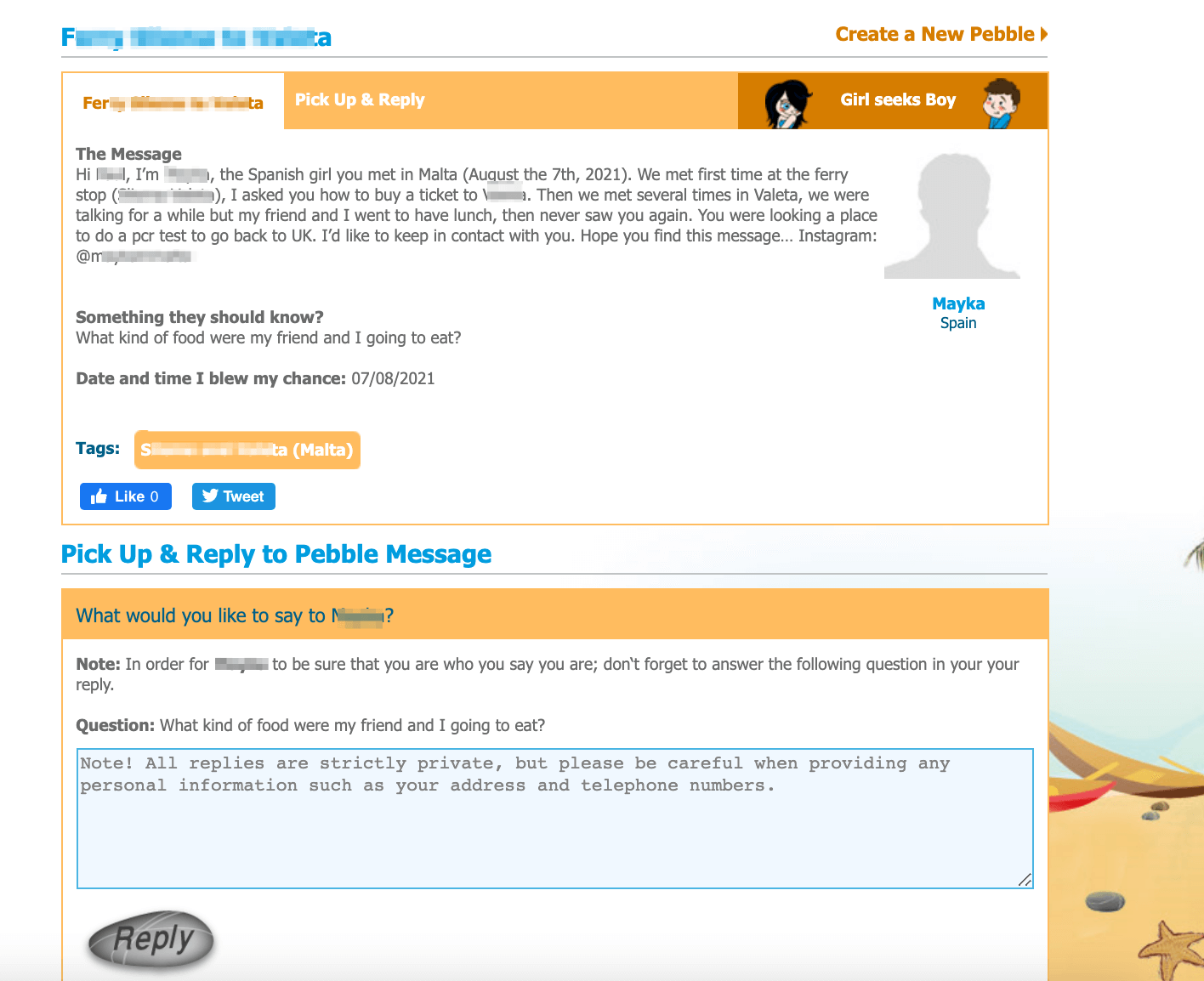 Finding missed connections with blew my chance