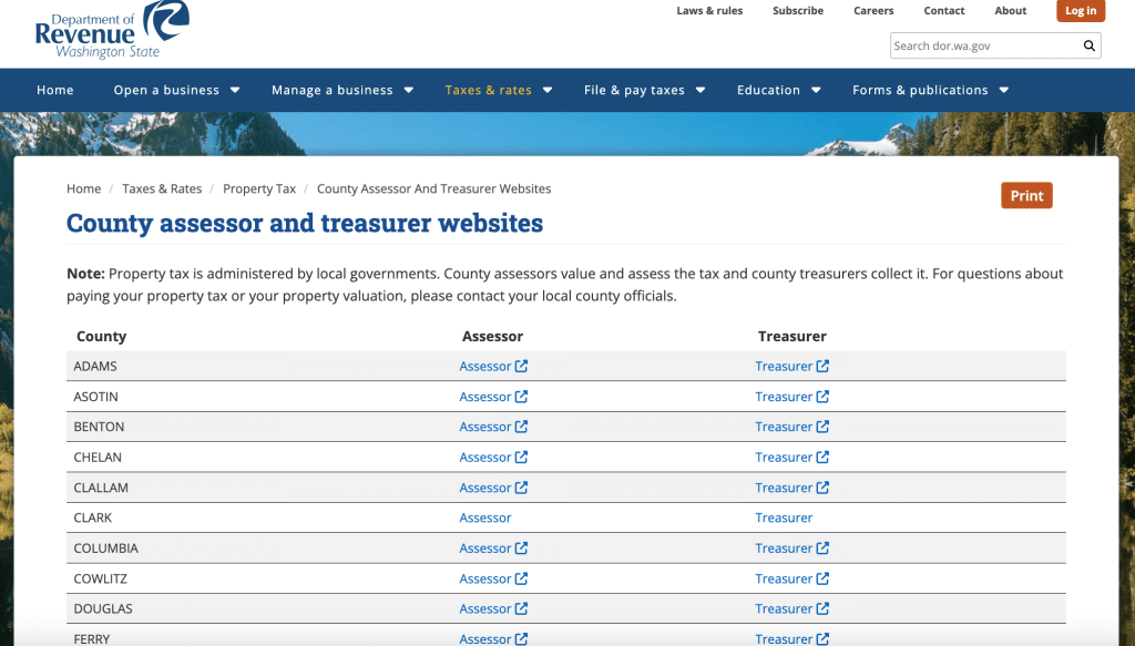 US county assessor websites